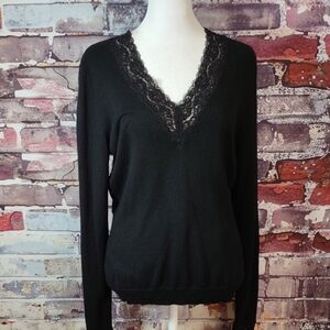 Lauren Ralph Lauren Embellished Silk/Cashmere Sweater